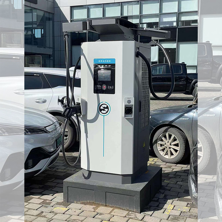 Grasen leakage protection 180kw touch screen rifd card ocpp dc ev charger cable retractor evse electric vehicle charging station