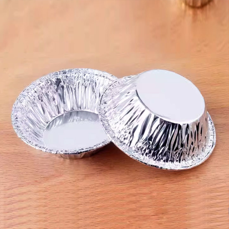 GDMEI 125ML Round Shaped Aluminum Cake Cup Mini Foil Cupcake Case Flan Baking Foil Container for Food