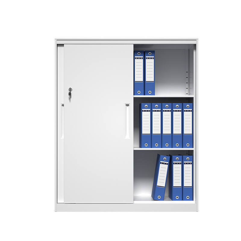 High Quality Sliding Door Office Metal 2 Door Filing Cabinet Short Steel Stationery Cupboards Small Office File Cabinets