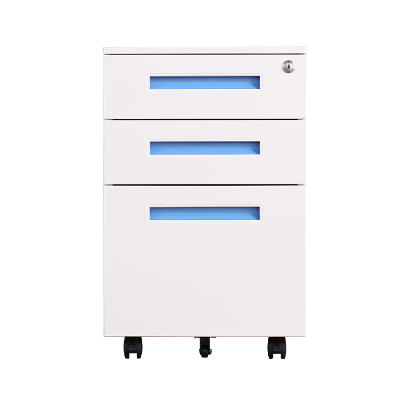 Factory Wholesale Office Furniture Mobile Pedestal 3 Drawer Metal Cabinet Steel Mobile File Pedestal Movable Filing Cabinet