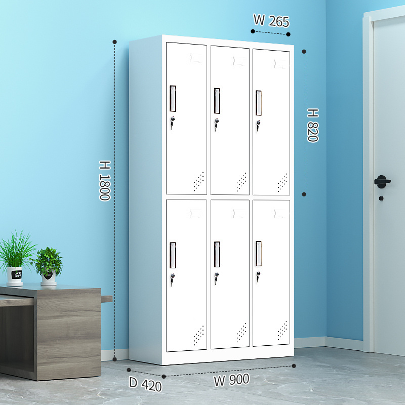 Custom designed steel furniture Metal locker 6-door gym commercial clothing locker storage closet