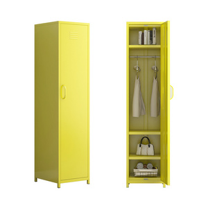 Factory Supply Metal Steel Wardrobe Balcony Cabinet Steel Household Single-Door Steel Storage Cabinet Wardrobes with Lock