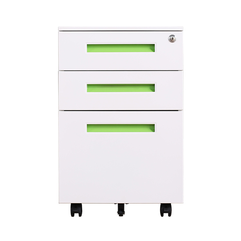 Factory Wholesale Office Furniture Mobile Pedestal 3 Drawer Metal Cabinet Steel Mobile File Pedestal Movable Filing Cabinet