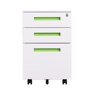 Factory Wholesale Office Furniture Mobile Pedestal 3 Drawer Metal Cabinet Steel Mobile File Pedestal Movable Filing Cabinet