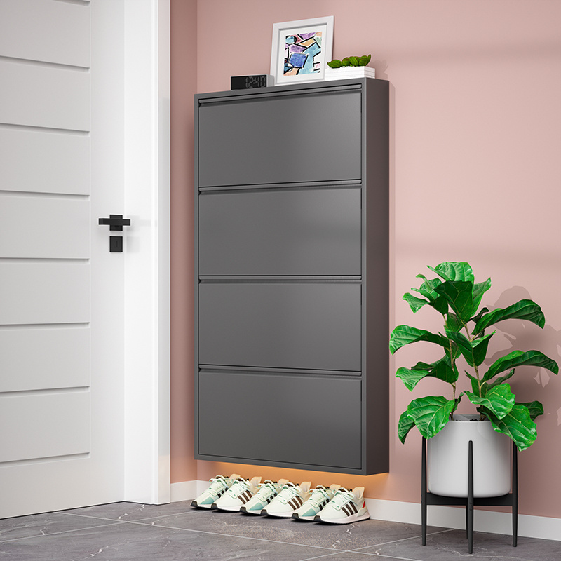 Simple Modern Steel Shoe Cabinet Ultra-Thin Steel Shoe Rack Living Room Metal Shoe Cabinet Used For Hallway