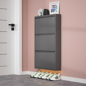 Simple Modern Steel Shoe Cabinet Ultra-Thin Steel Shoe Rack Living Room Metal Shoe Cabinet Used For Hallway