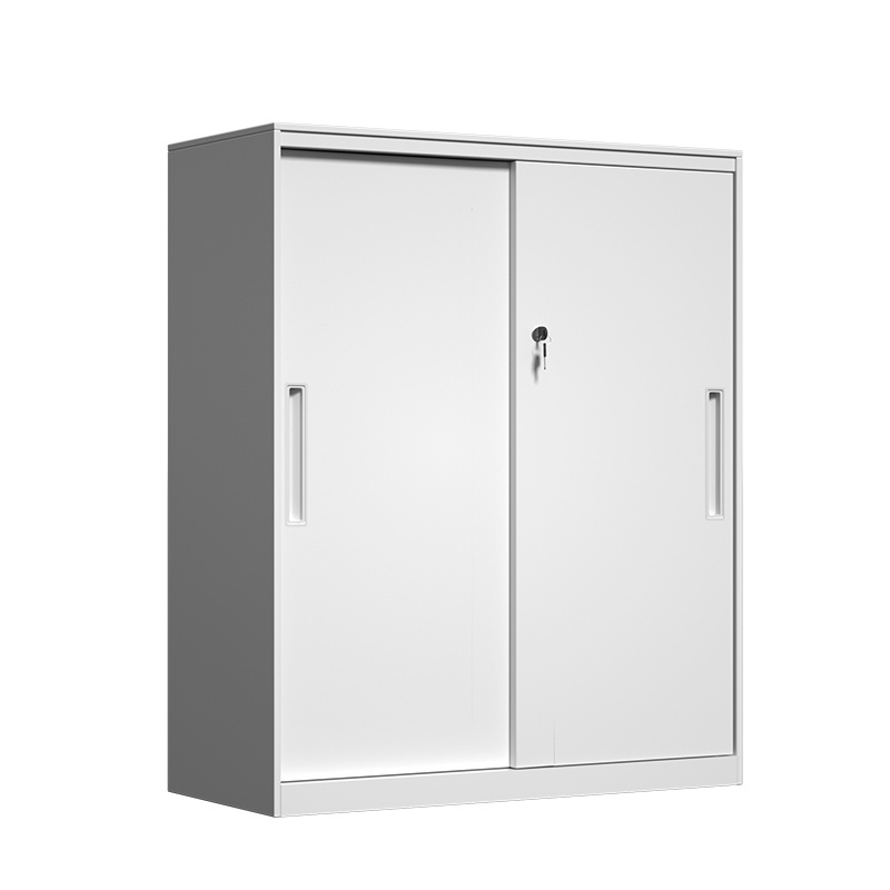 High Quality Sliding Door Office Metal 2 Door Filing Cabinet Short Steel Stationery Cupboards Small Office File Cabinets