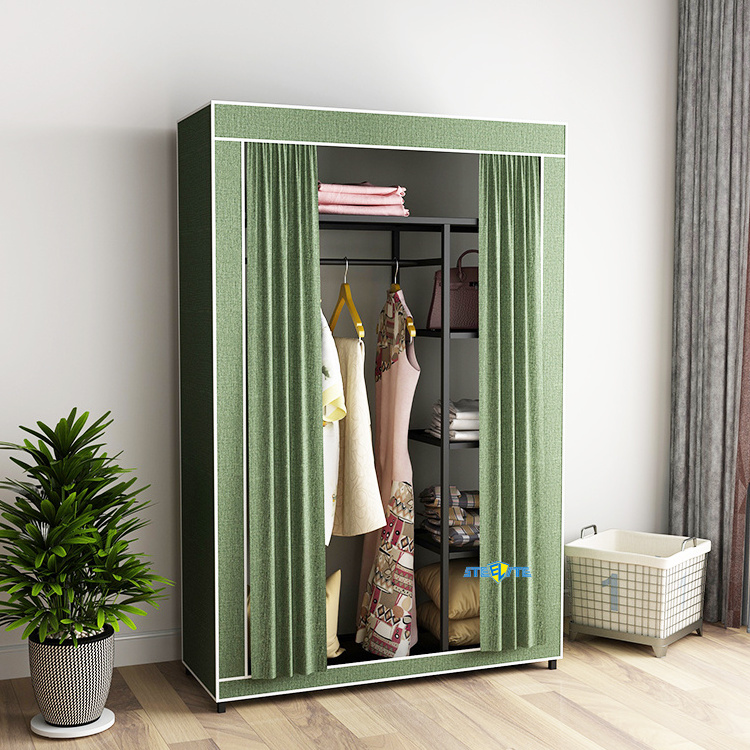 Modern Bedroom Furniture Portable Steel Wardrobe Designs Cheap Price Metal Clothes Wardrobe Closet Rack Shelf