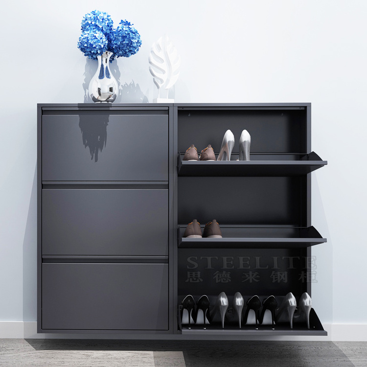 Modern Home Furniture Shoes Rack Cabinet Shoe Shelf Shoe Storage Cabinet Metal Colorful Storage 3 Drawers Cabinet For Home