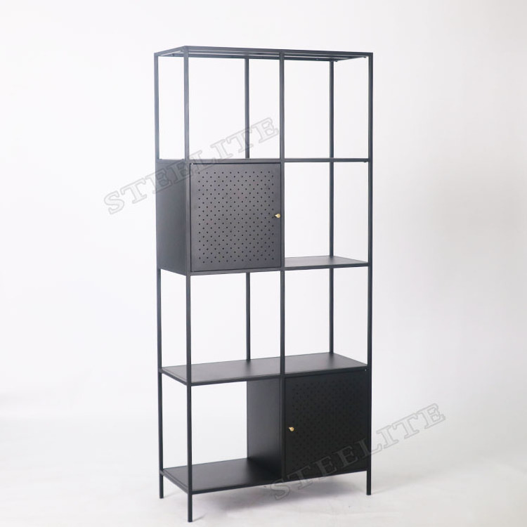 Double Side Office Home Living Room Bookshelf Book Crafts Display Shelf/Wholesale Bookshelves/Metal Bookcase With Cabinet