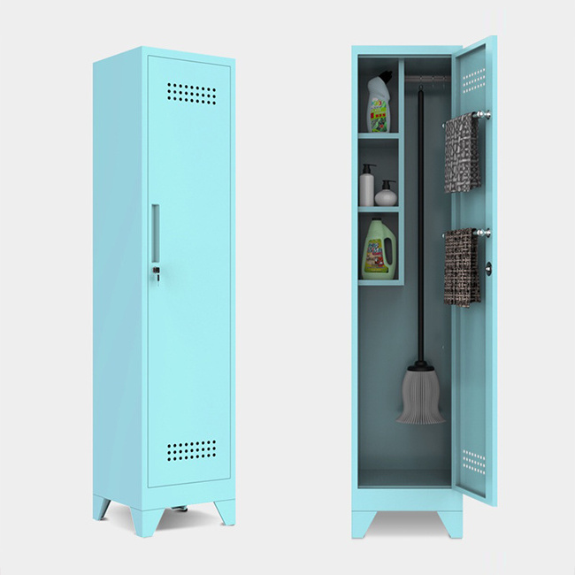 One Door Steel Clean Cabinet Lockable Broom Storage Cabinet