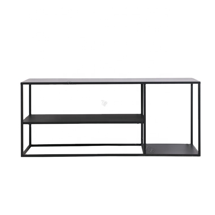 Living Room Metal Frame Steel Tube Sofa Corner side Coffee Table Tea Table With shelf design