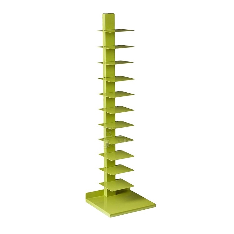 Tall Wall Book Tower Spine Vertical Bookshelf with 11 Storage Shelves