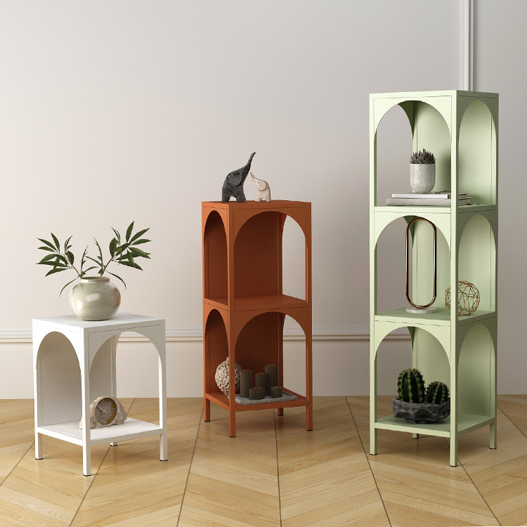 Multi-layer Space-saving Floor-standing Metal Square Cube Bookshelf Home Bookshelf Furniture Display Shelf Bookcase