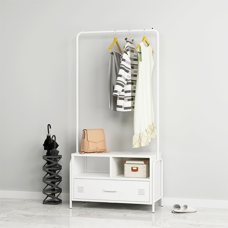 Clothing Rack Floor Hanger Children's Cloth Display Rack Women's Garment Display clothes hanger rack iron with drawers