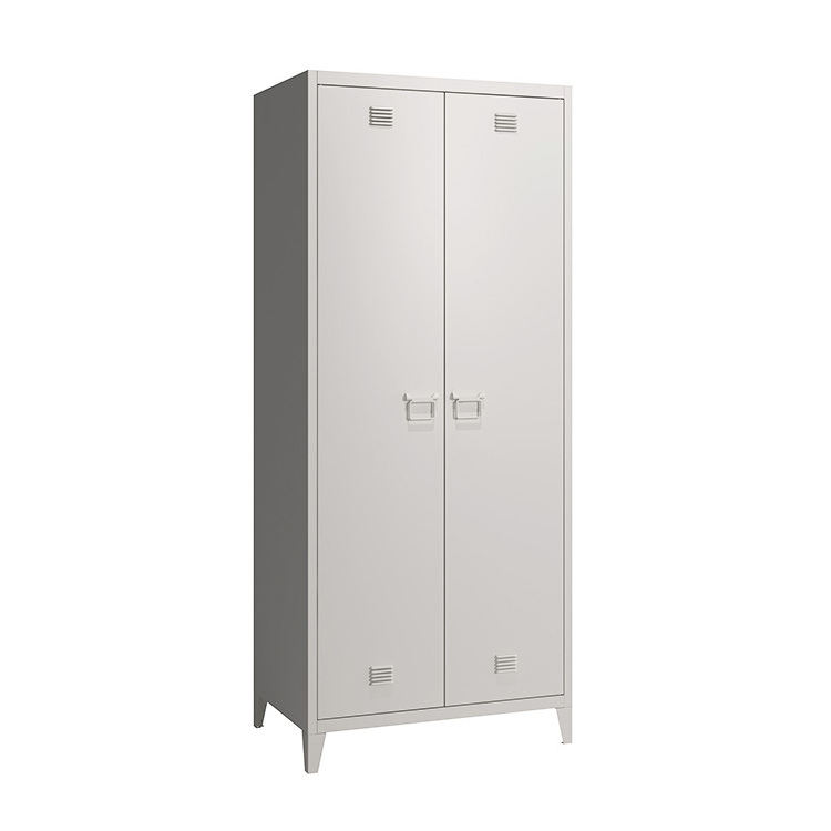 steel locker cabinet 2 door wardrobe clothes storage armoire wardrobe for bedroom