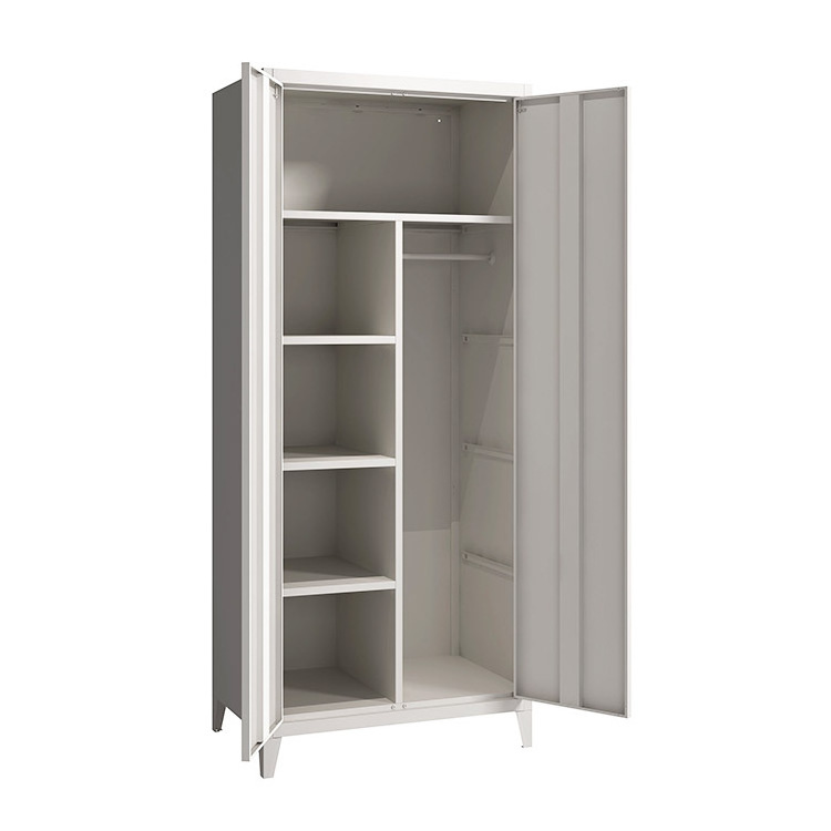 steel locker cabinet 2 door wardrobe clothes storage armoire wardrobe for bedroom