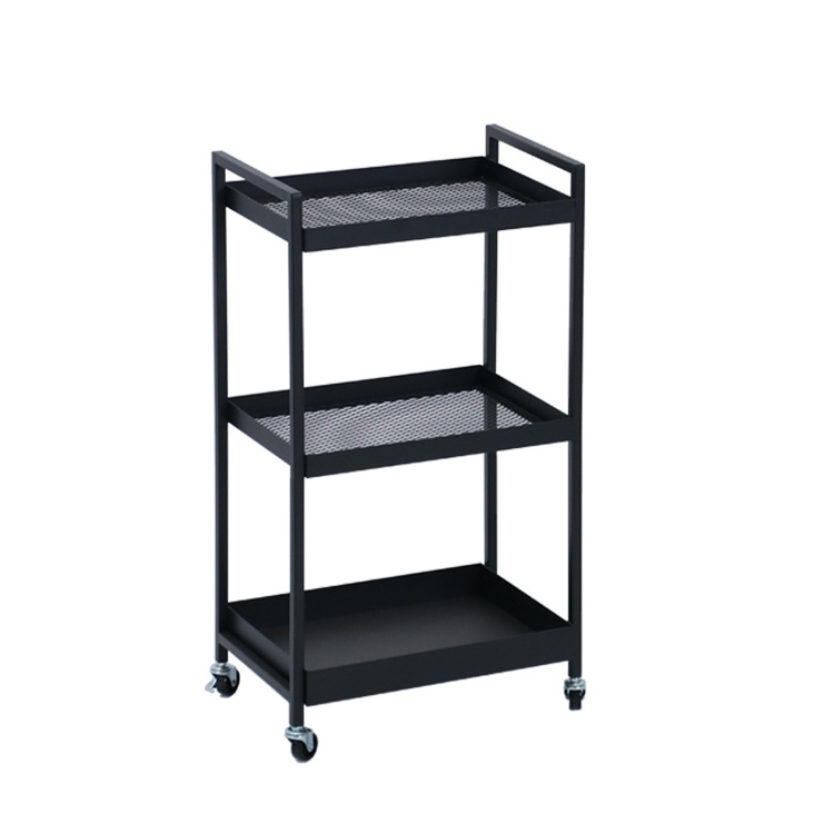 Steel 3-tier Rolling Storage Cart With Wheels Office Home Kitchen Organizer Shelf Storage Cart