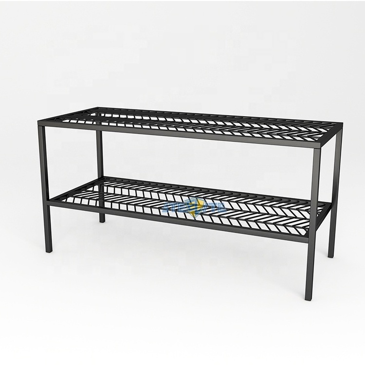 Home decor living 2 layer metal display storage home shelf stand steel shoes rack