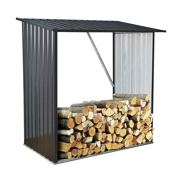 Outdoor garden metal household wood storage steel shed firewood cage shed