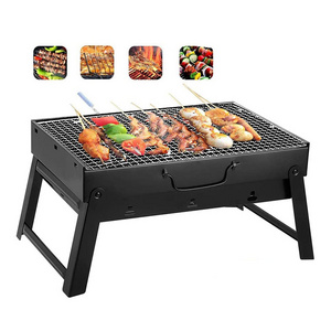 Portable Charcoal Grill Foldable Steel Tabletop BBQ Grill Small Lightweight Barbecue Grill for Outdoor Camping Picnics Cooking