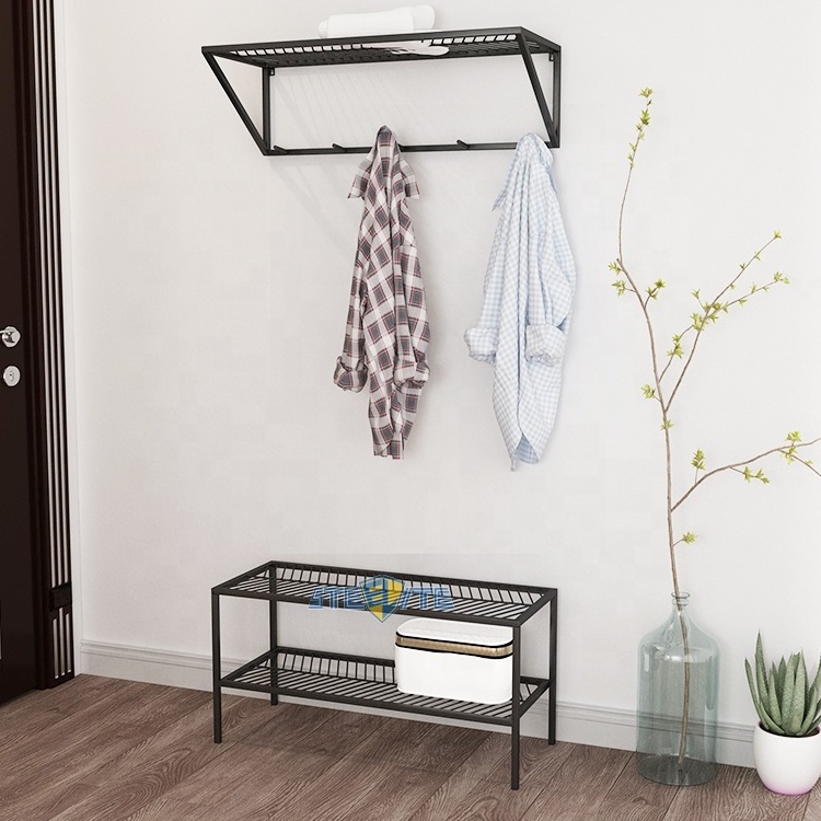 Home decor living 2 layer metal display storage home shelf stand steel shoes rack