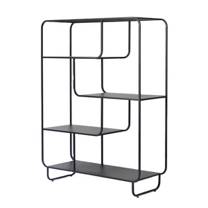 New arrival Modern Metal Home Furniture Wall Book Shelf Corner Long Wall Living Room Wrought Iron Bookshelf