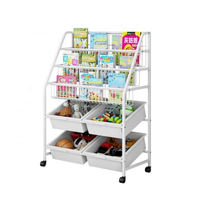 Children Kids Furniture Preschool Iron Bookshelf Book Display Toy Storage Cabinet Toy Rack Bookshelf Kids