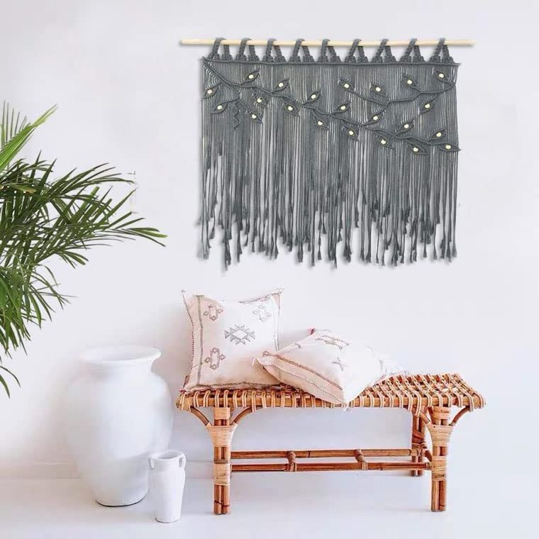 Bedroom Living Room Wall Art Handmade Macrame Wall Hanging Decor Boho Woven Tassels Tapestry