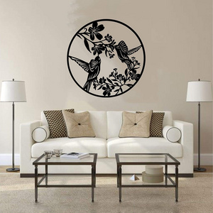 Black Round Metal Wall Art Outdoor Garden Decor Metal Flowers Trees Wall Decor Living Room Farmhouse Home Decorations