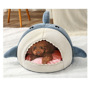 Wholesale Washable Dog Cat Bed Sweet Cat Bed Warm Pet Basket Shark Shape Bed For Cats