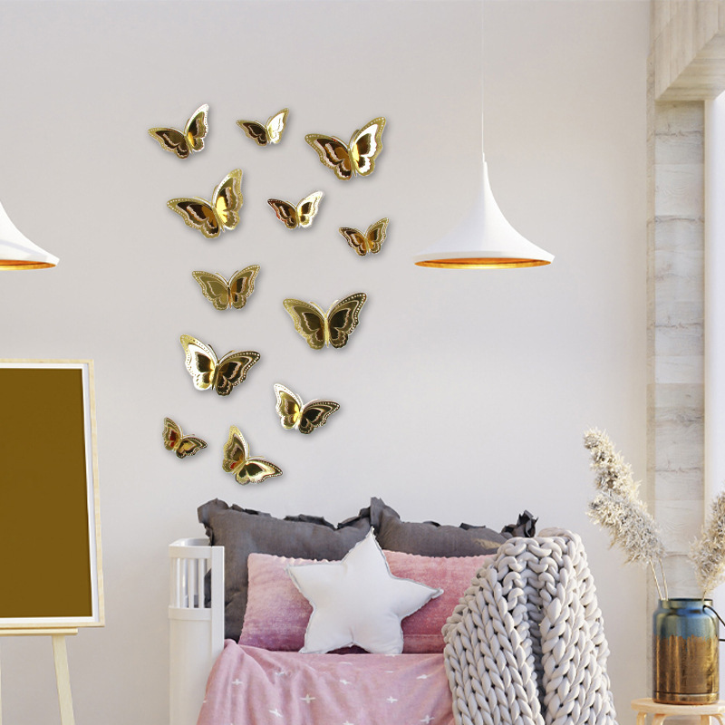 Hollow Self Adhesive Butterfly Wall Stickers Butterflies 3D Butterfly Decoration Home Living Room