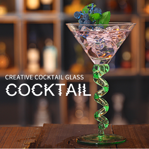 Handmade Products 200ml Creative Martini glasses with colored stem