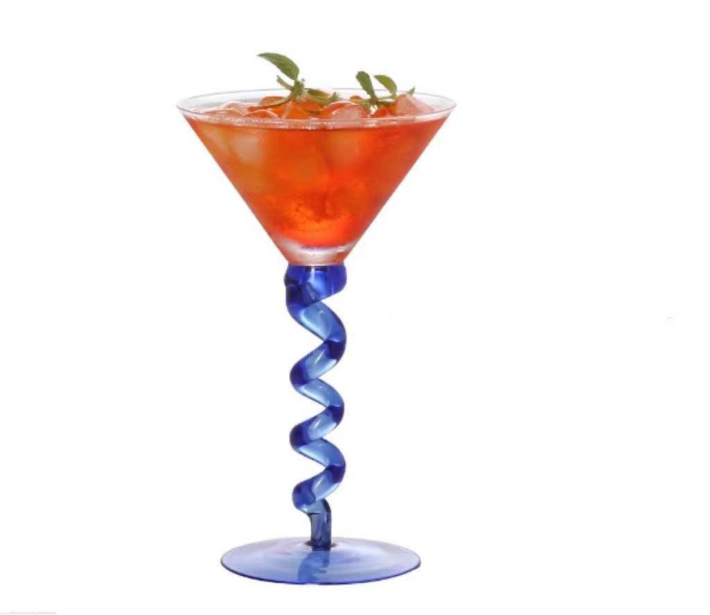 Handmade Products 200ml Creative Martini glasses with colored stem