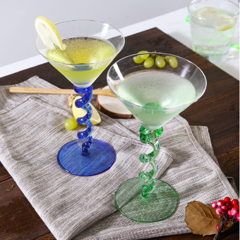 Handmade Products 200ml Creative Martini glasses with colored stem