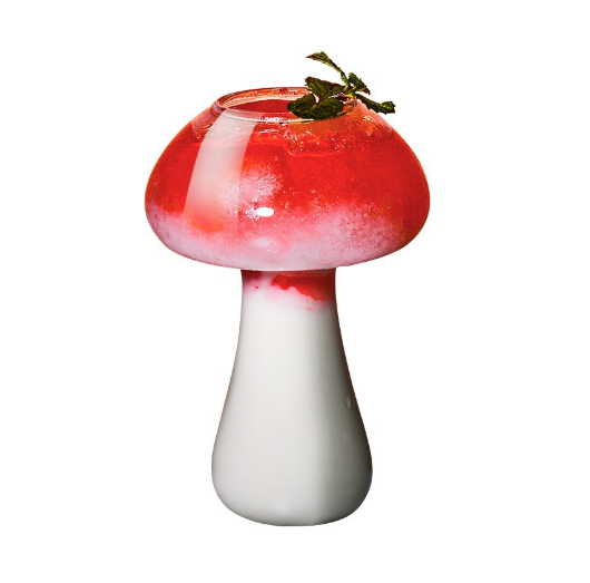 Wholesale Factory Creative Mushroom Cocktail Glass Cup  Mushroom Shaped Drinks Cups  Wine Glasses for Party Novelty Mushroom cup