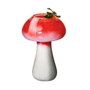 Wholesale Factory Creative Mushroom Cocktail Glass Cup  Mushroom Shaped Drinks Cups  Wine Glasses for Party Novelty Mushroom cup