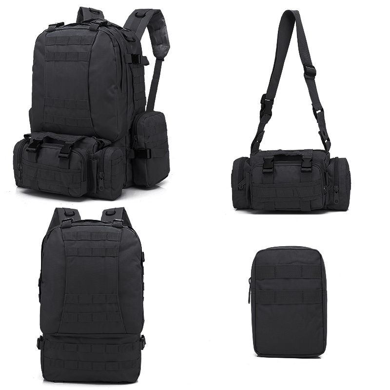 Lupu  55l Black Backpack Tactical Customized Logo Oem/odm Wear-resistant Backpack