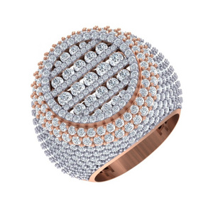 Statement Men's Real Diamond Ring 14KT Yellow Rose Gold Designer Hiphop Gents Ring Geometric IGI Cluster Rings