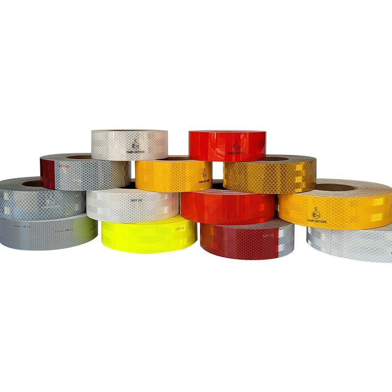 Waterproof Red White DOT C2  Adhesive Conspicuity Reflective Tape ECE 104R PET Material Reflective Tape For Truck Vehicles