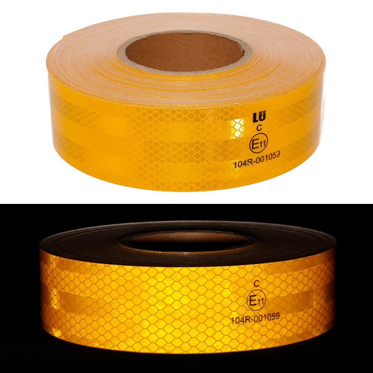 Waterproof Red White DOT C2  Adhesive Conspicuity Reflective Tape ECE 104R PET Material Reflective Tape For Truck Vehicles