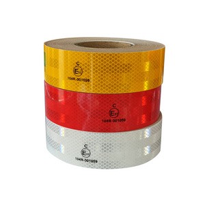 White Yellow Red ECE 104 R 104R Adhesive Prismatic Car Truck Vehicle Reflective Reflector Tape for Safety Conspicuity Markings