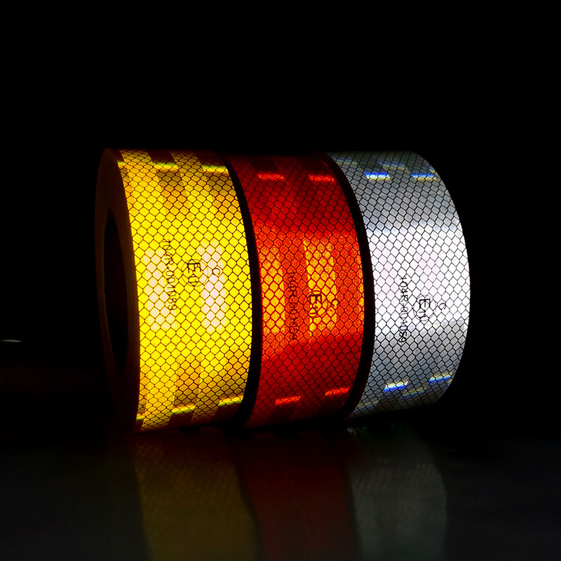 White Yellow Red ECE 104 R 104R Adhesive Prismatic Car Truck Vehicle Reflective Reflector Tape for Safety Conspicuity Markings