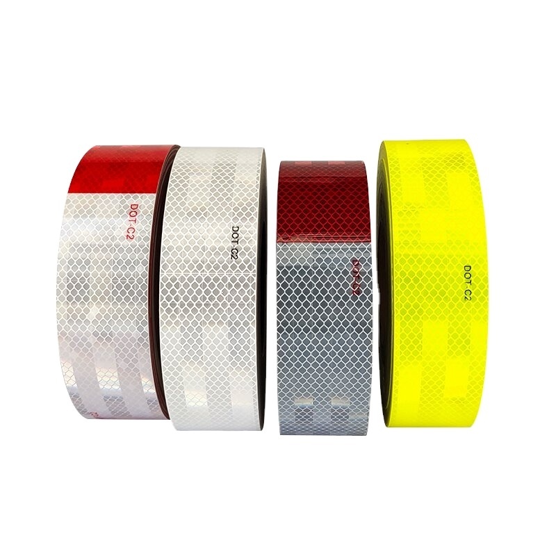 Waterproof Red White DOT C2  Adhesive Conspicuity Reflective Tape ECE 104R PET Material Reflective Tape For Truck Vehicles