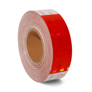 Waterproof Hi Vis Reflective Tape DOT C2 Red and White Adhesive Acrylic Conspicuity Tape for Trailer Outdoor Cars Trucks