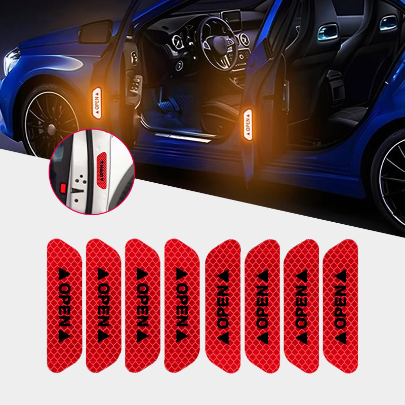 Custom High Visibility Door Open Bump Wheel Hub Reflective Safety Warning Decal Reflective Car Sticker