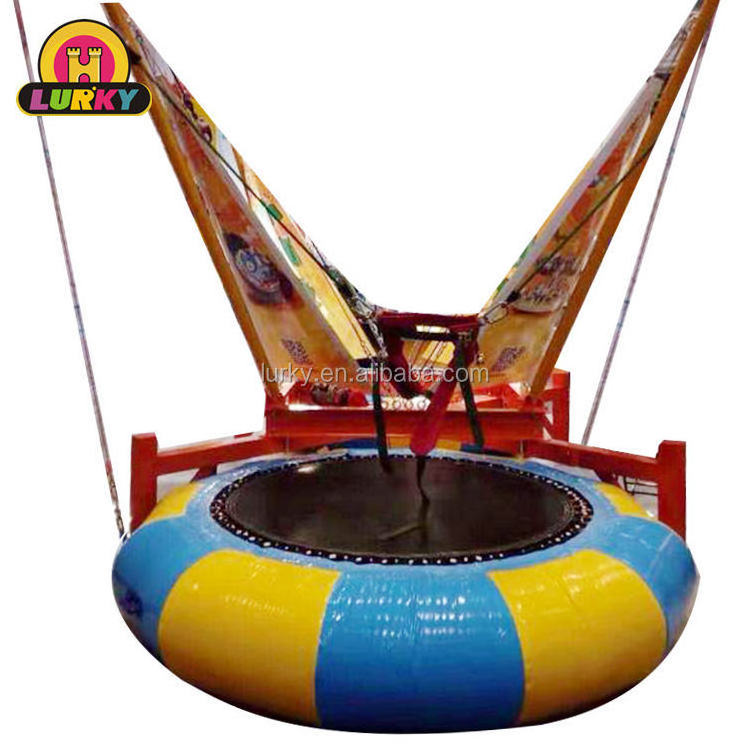 amusement bungee jumping ride for kids bungee trampoline 4 persons