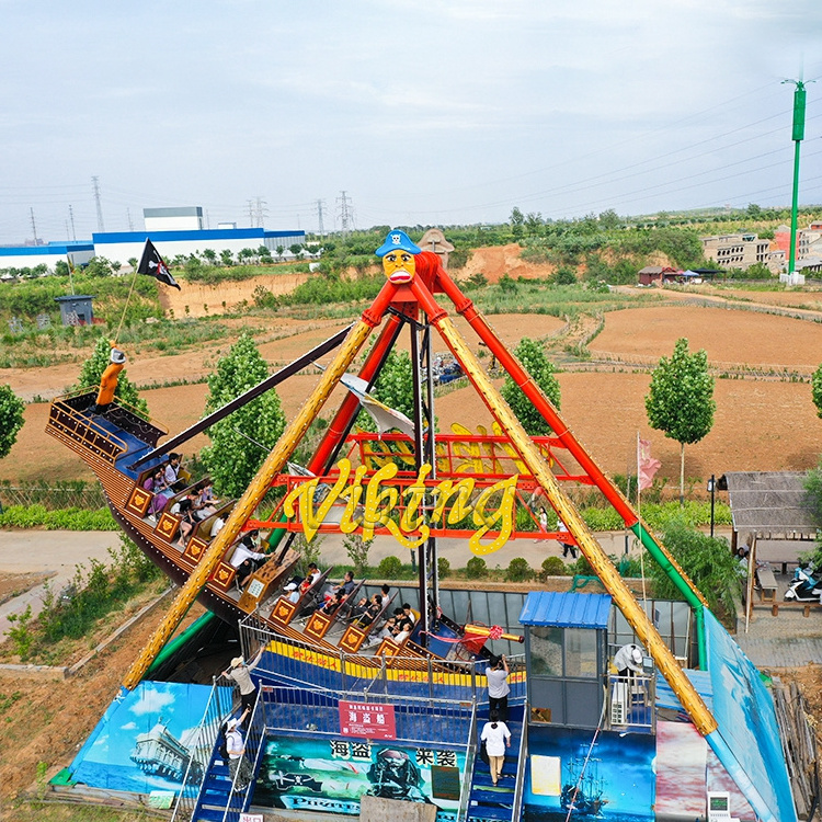 Fairground attraction amusement park small swing boat ride mechanical viking boat pirate ship for outdoor playgrround