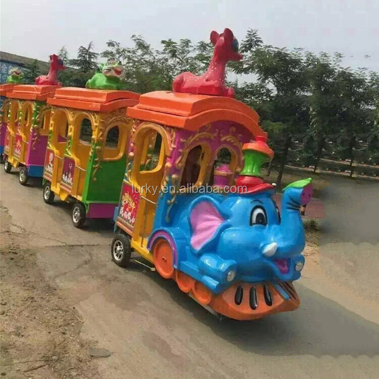 Factory direct sale amusement equipment park rides kids games trackless road mini train