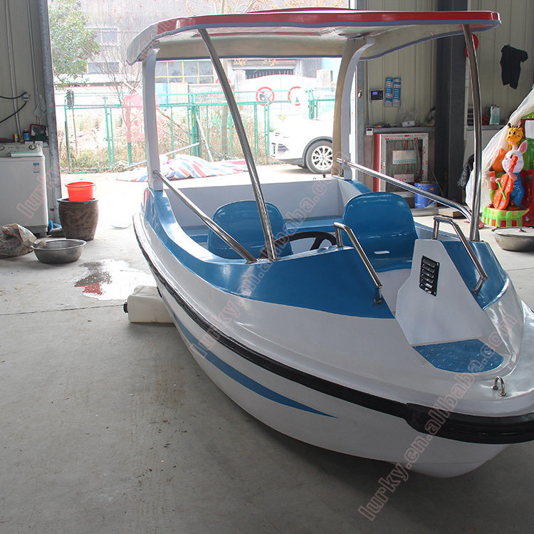 China supplier new design 4 seats water pedal boat/ fiberglass electric boats pedalo